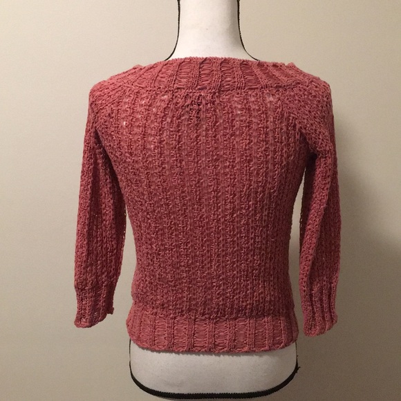 City Unltd. pink open knit boat neck sweater - Picture 4 of 5